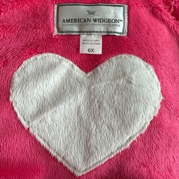 Girls Jacket American Widgeon Pink Faux Fur Heart Coat Toddler Zip Front Jacket - Picture 5 of 5